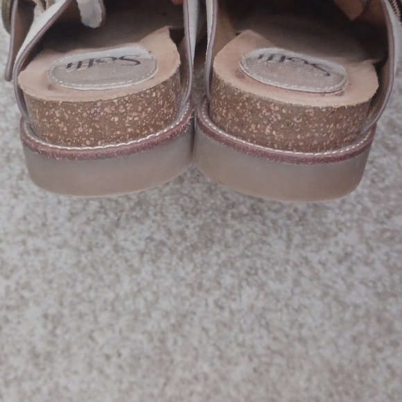 SOFFT Clog Mule Billie Slip On Slide Cashmere Suede Brown Leather Womens 6 124 - Picture 3 of 5